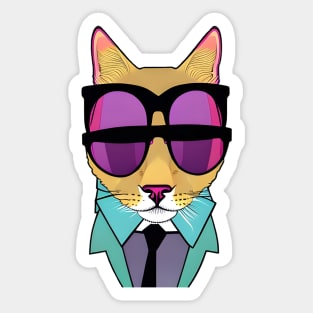 Trippy Cool Cat Sticker